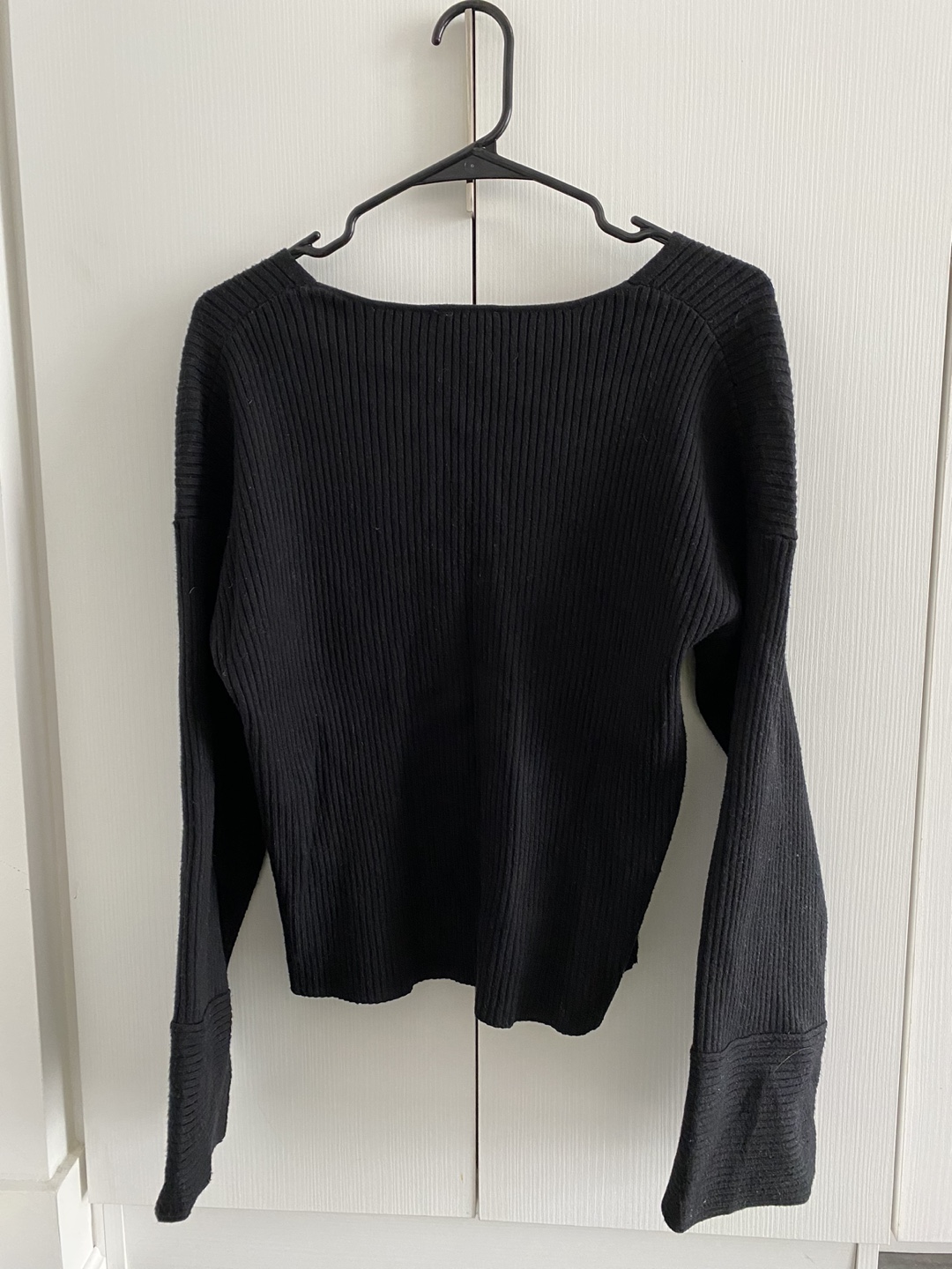 Black Ribbed Knit Sweater - XS - photo 2