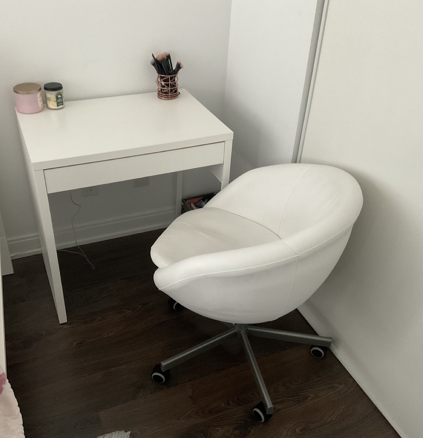 White Desk and Chair Set