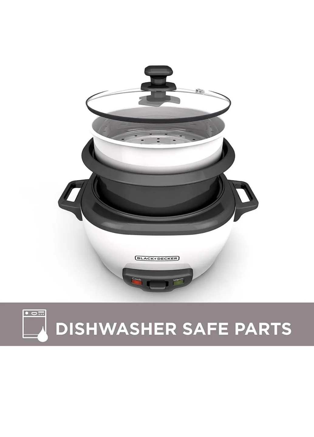 Black+Decker 6-Cup Rice Cooker & Steamer image indicator(5)