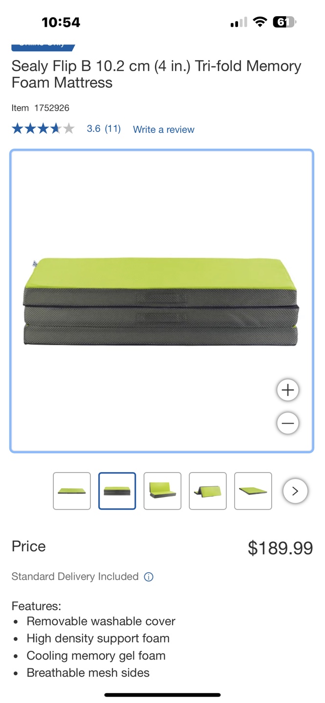 Sealy Flip Tri-fold Memory Foam Mattress - photo 2