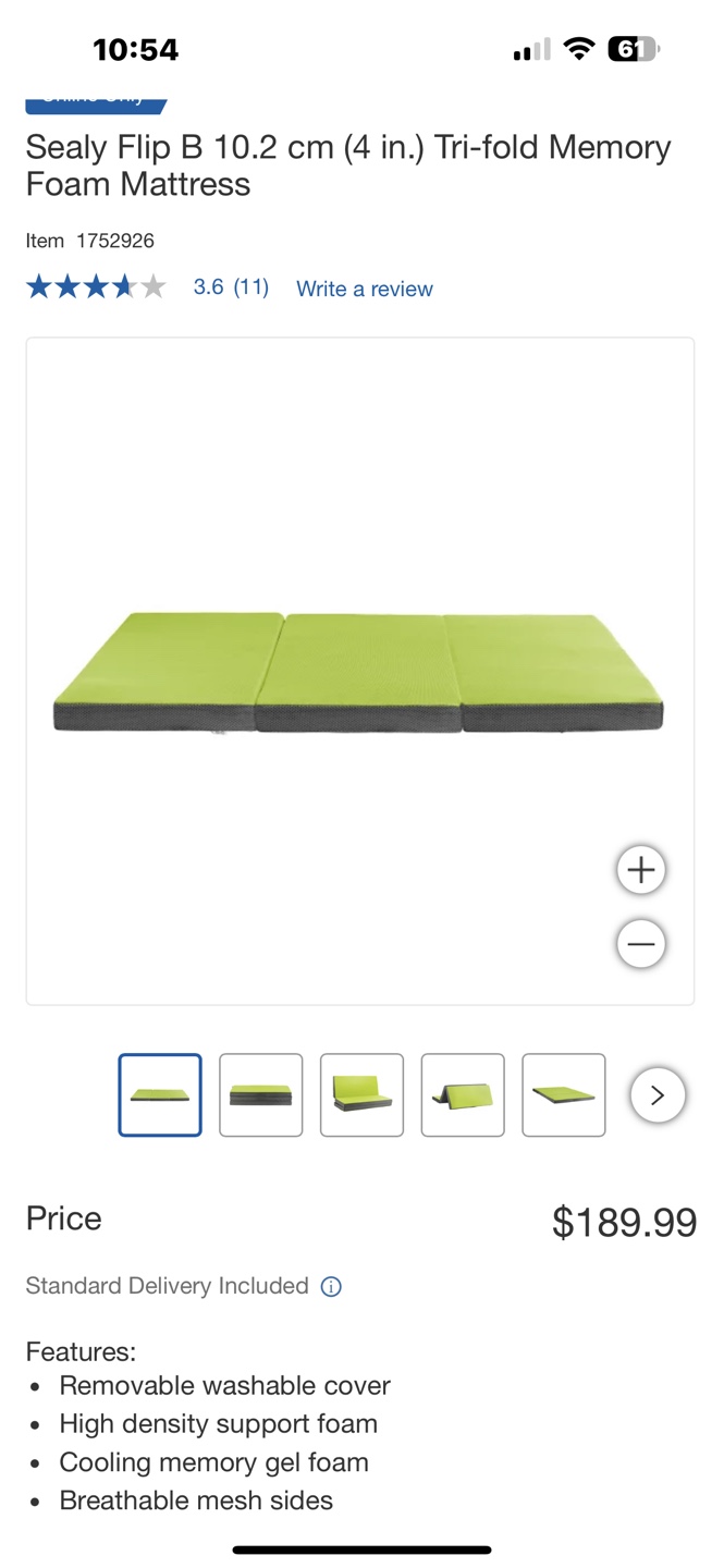 Sealy Flip Tri-fold Memory Foam Mattress - photo 3
