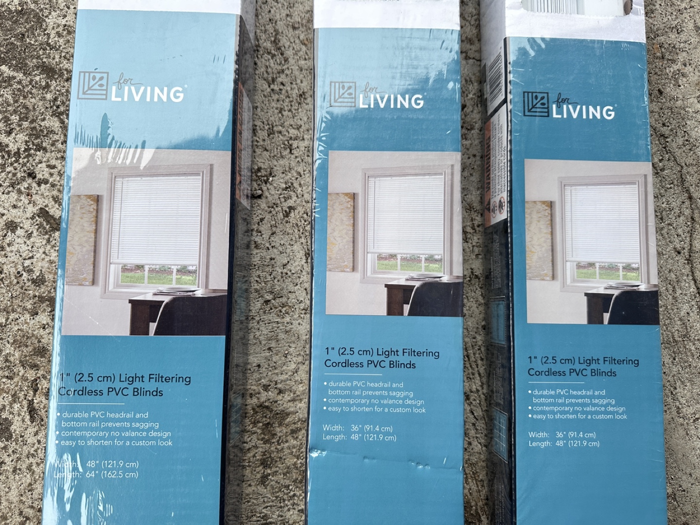 3x New Cordless Light Filtering PVC Blinds - photo 2