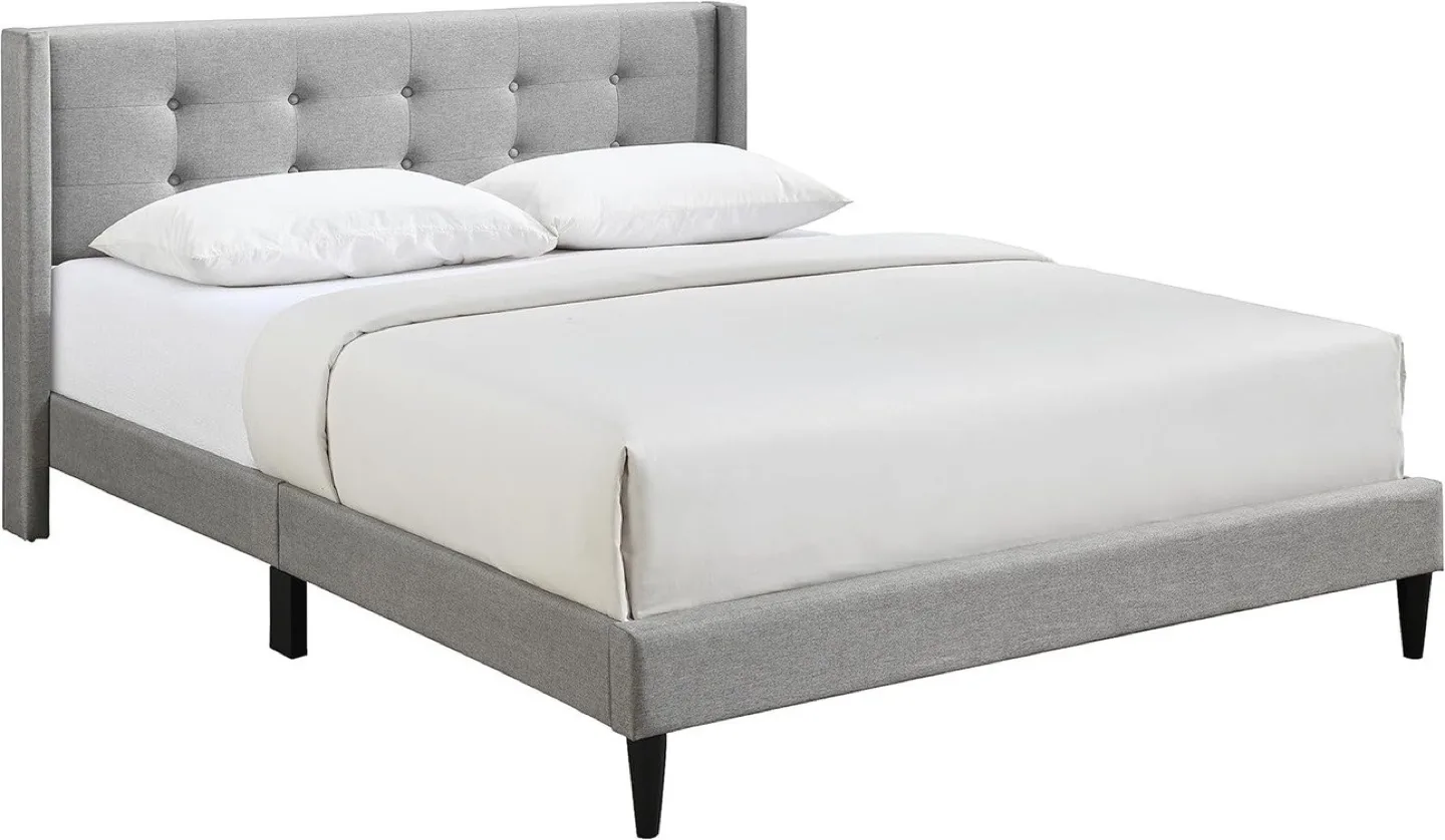 Grey Button Tufted Wingback Platform Bed ▫️BRAND NEW▫️ image indicator(5)