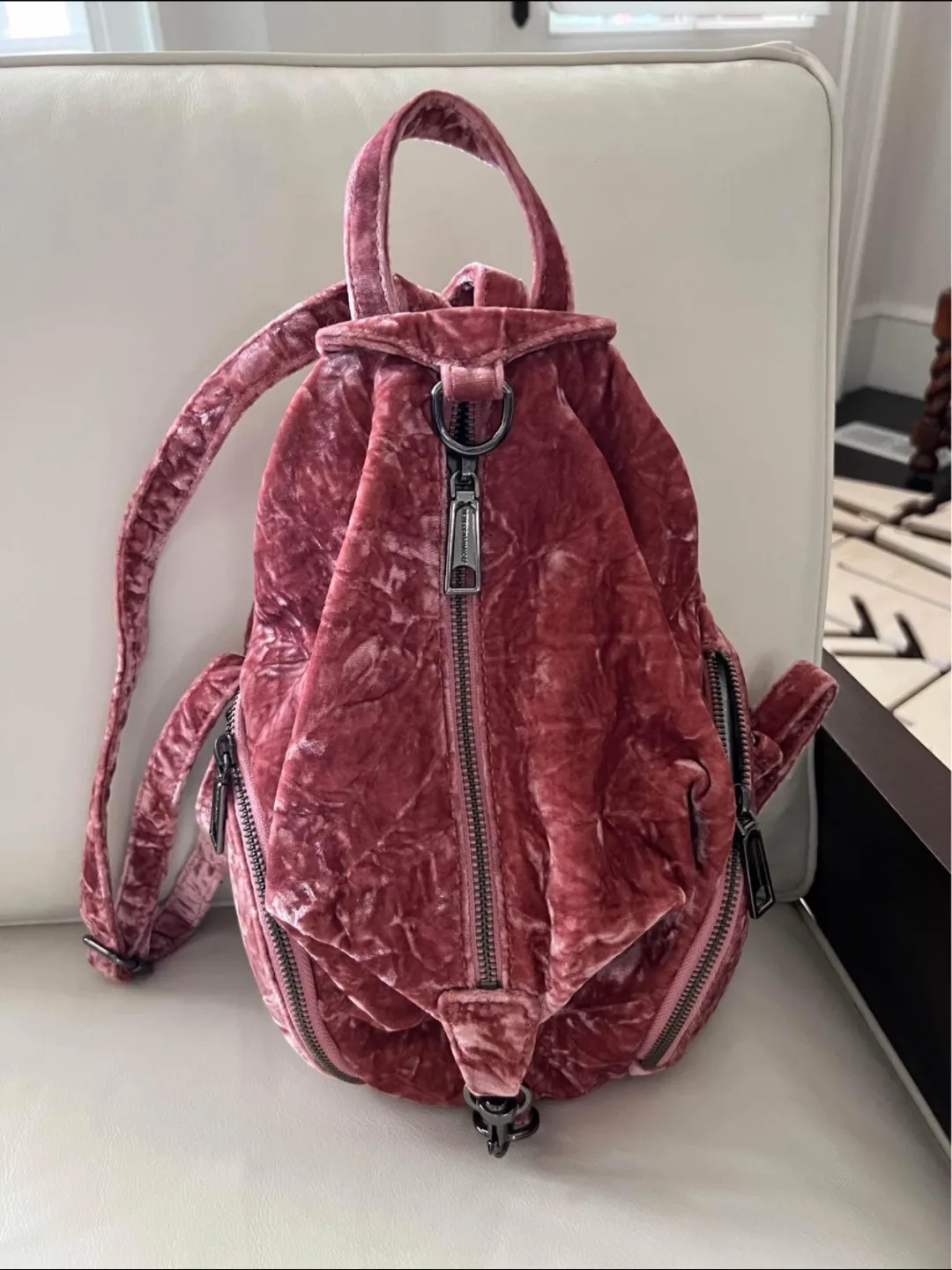 Rebecca Minkoff Pink Velvet Backpack image indicator(4)