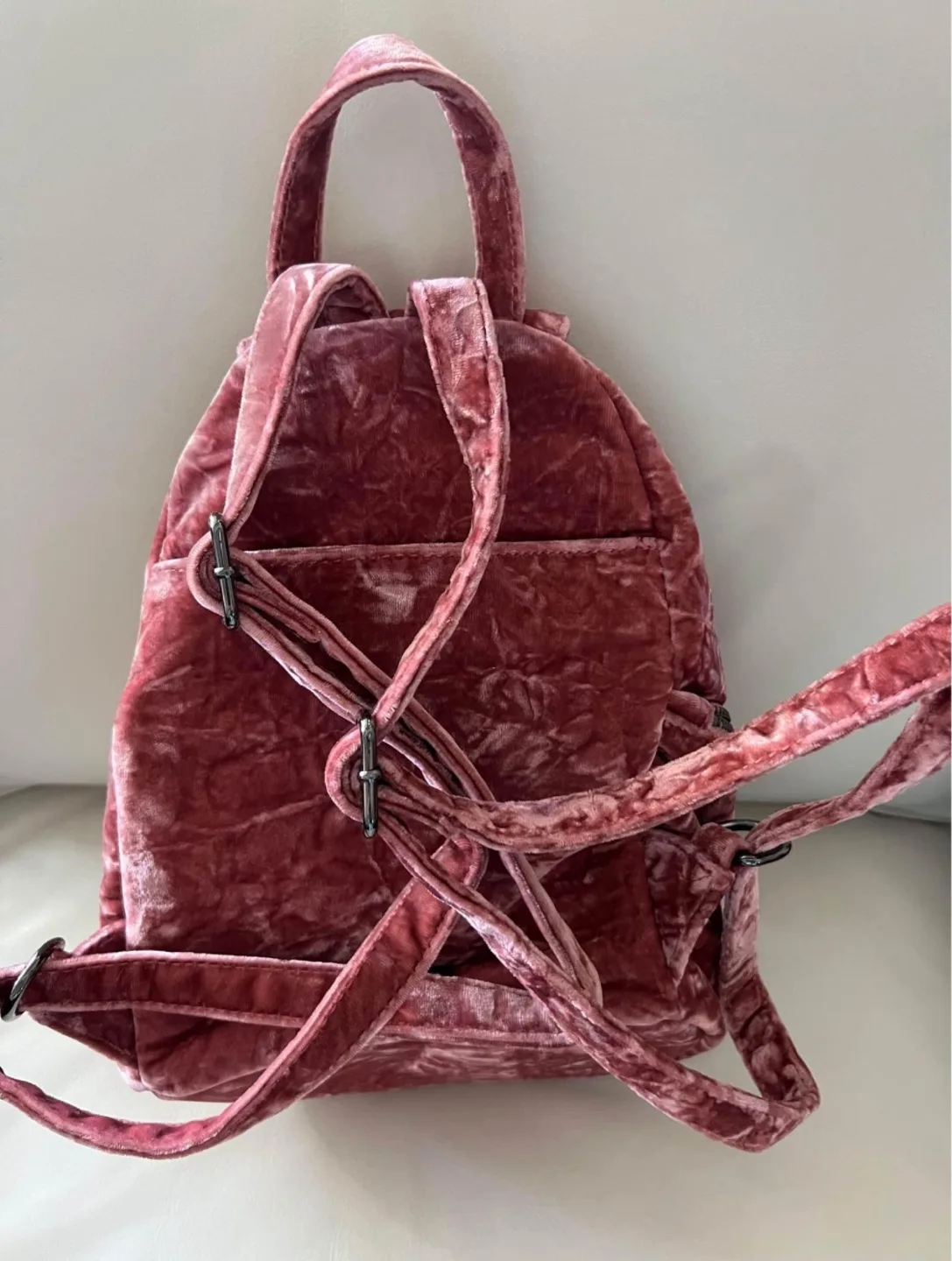 Rebecca Minkoff Pink Velvet Backpack image indicator(6)