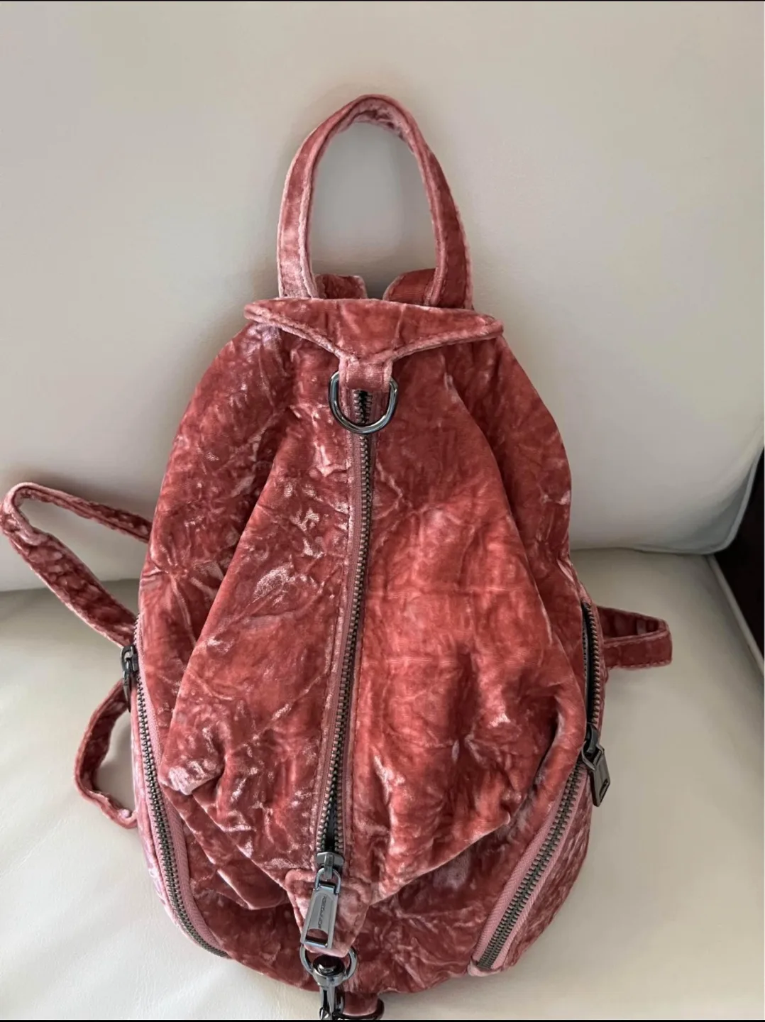 Rebecca Minkoff Pink Velvet Backpack image indicator(7)