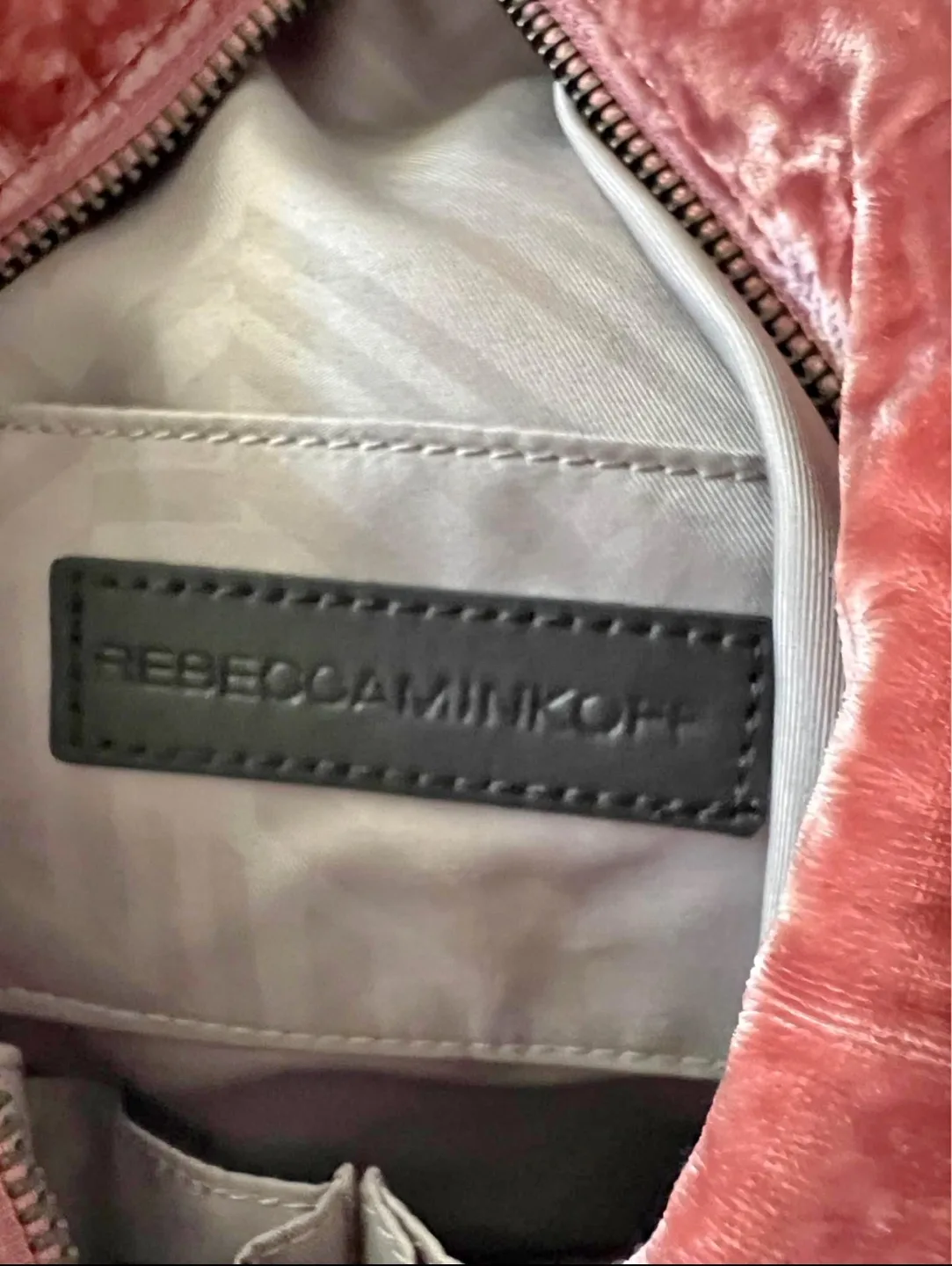 Rebecca Minkoff Pink Velvet Backpack image indicator(9)