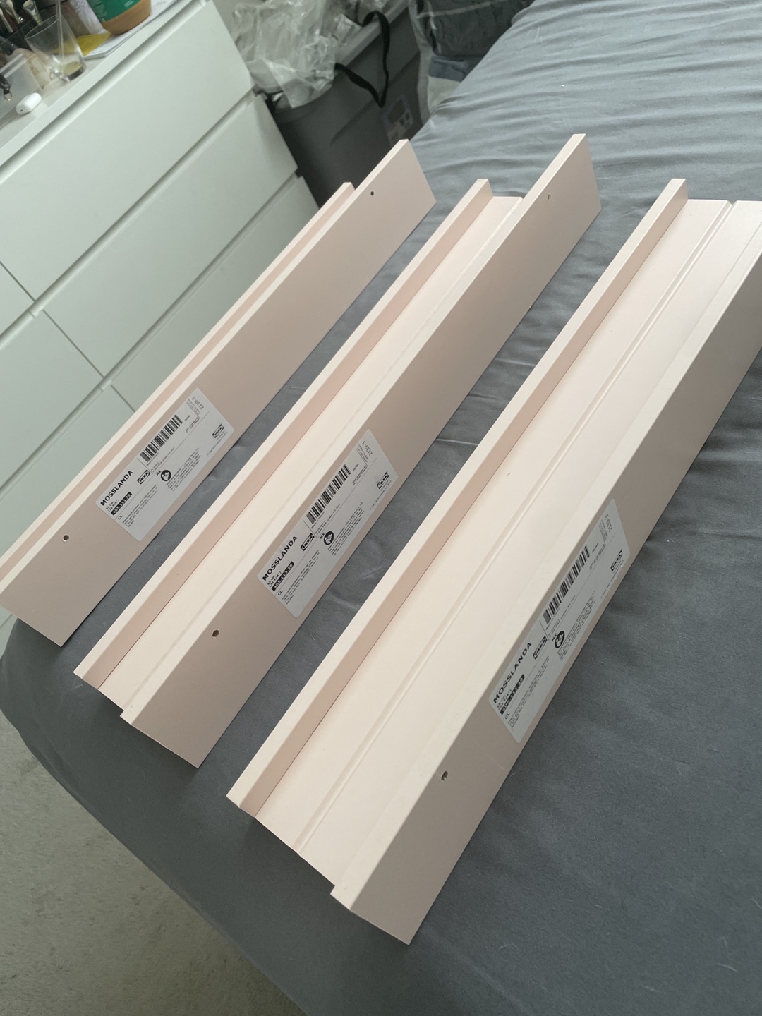 Three IKEA Mosslanda Pink Shelves - photo 2