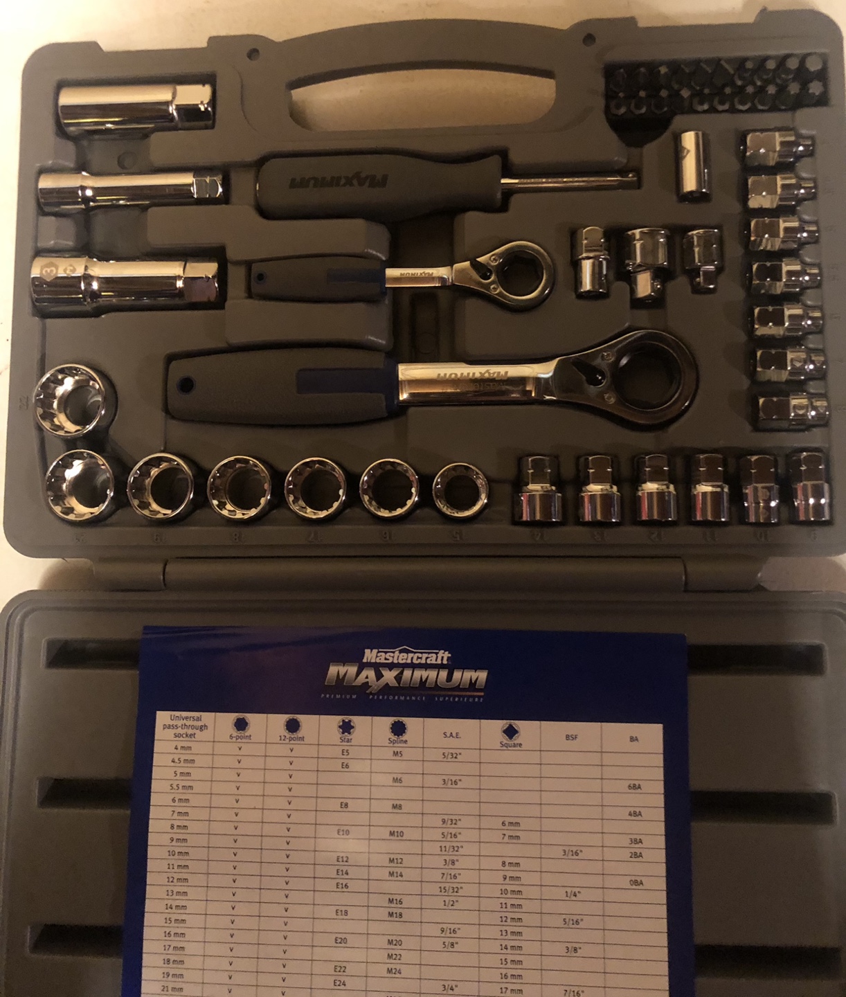 Brand New 50 piece Mastercraft Maximum Socket Set - photo 2