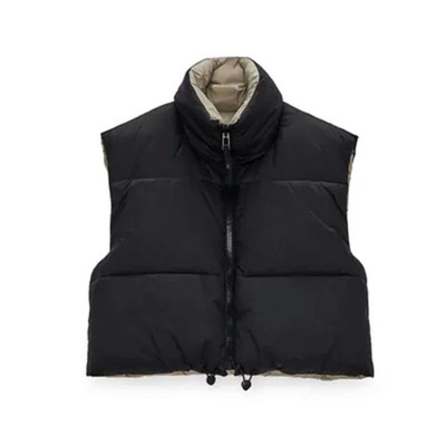 Reversible Croptop Puffer Vest