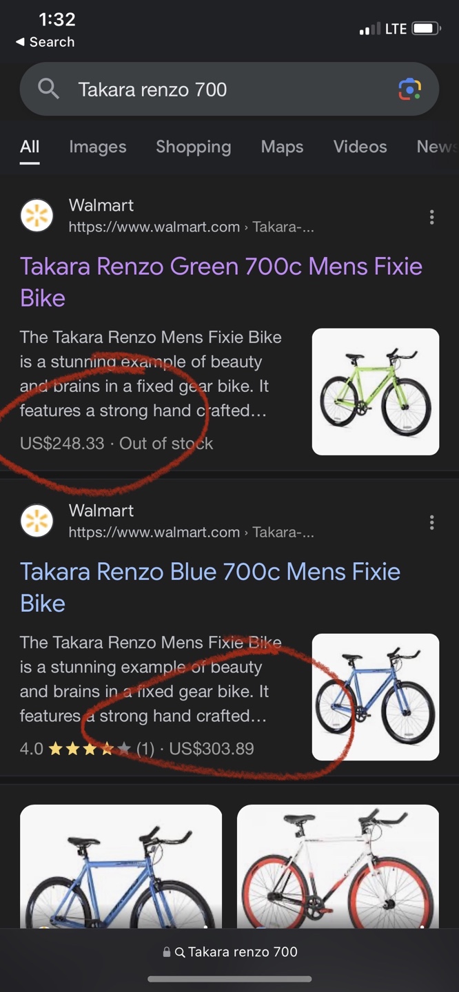 Takara Renzo 700c Mens Fixie Bike