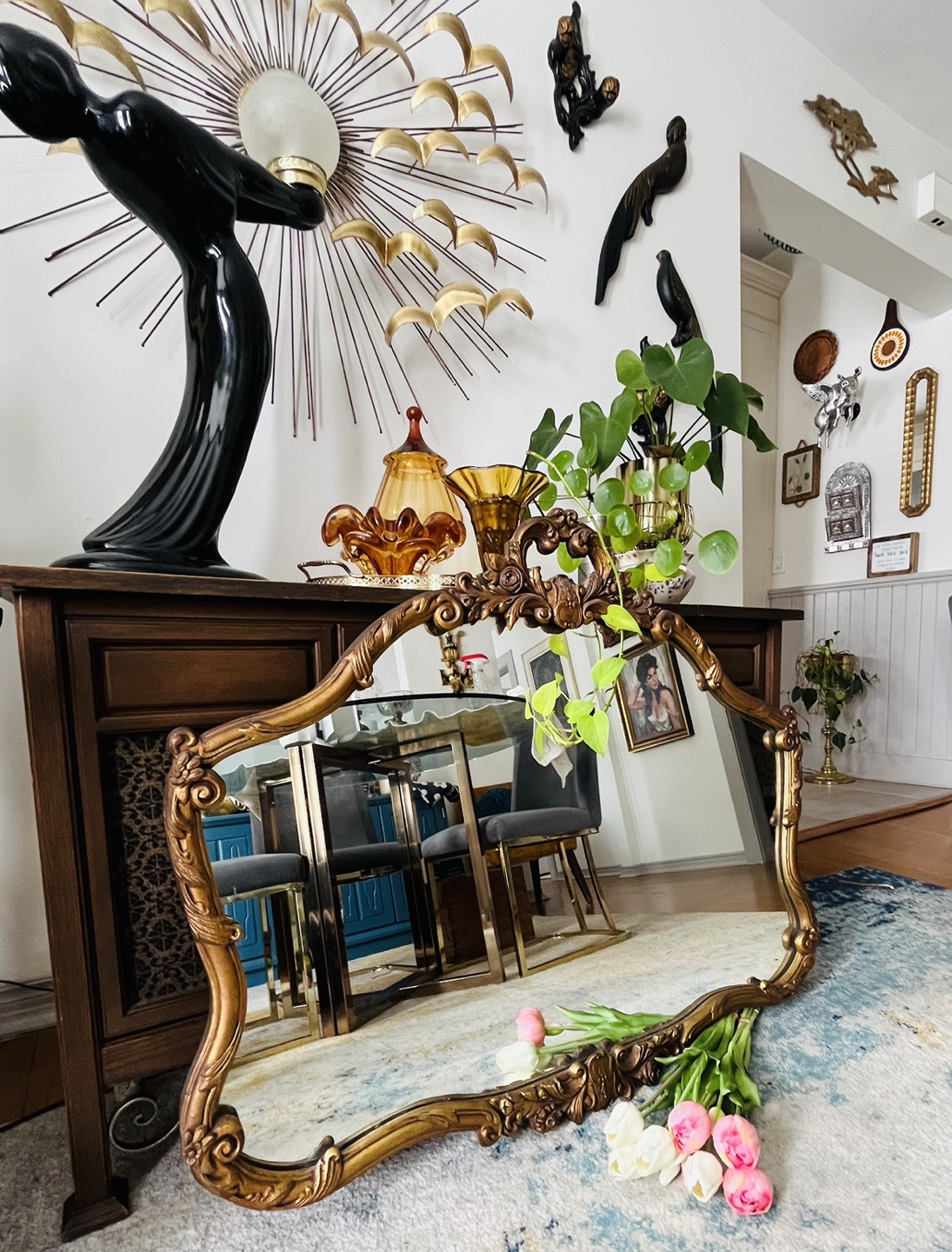 Vintage Ornate Gold Frame Mirror