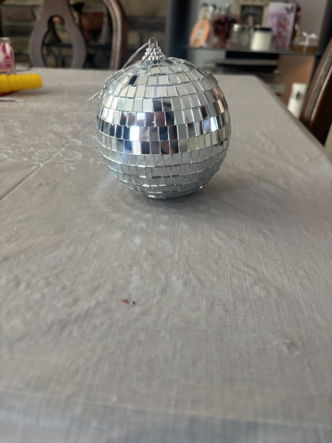 Silver Disco Ball Ornament