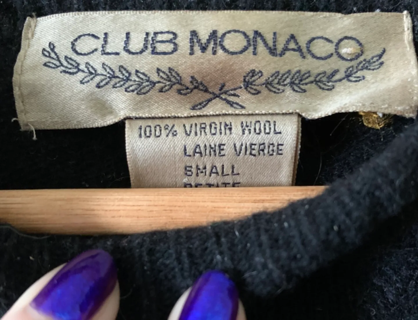 Club Monaco Black 100% Wool Sweater image indicator(2)