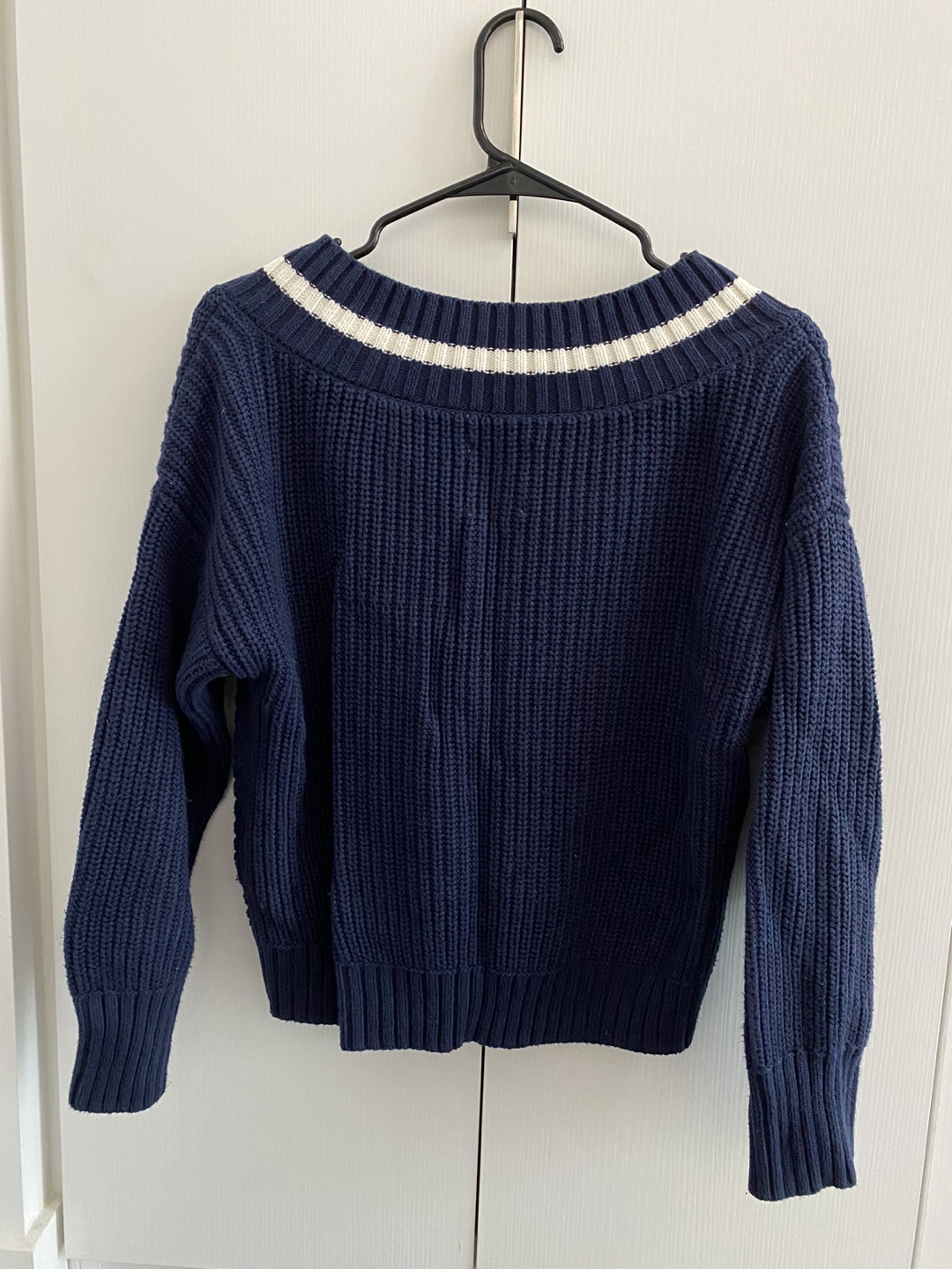 Navy Blue V-Neck Sweater - photo 2