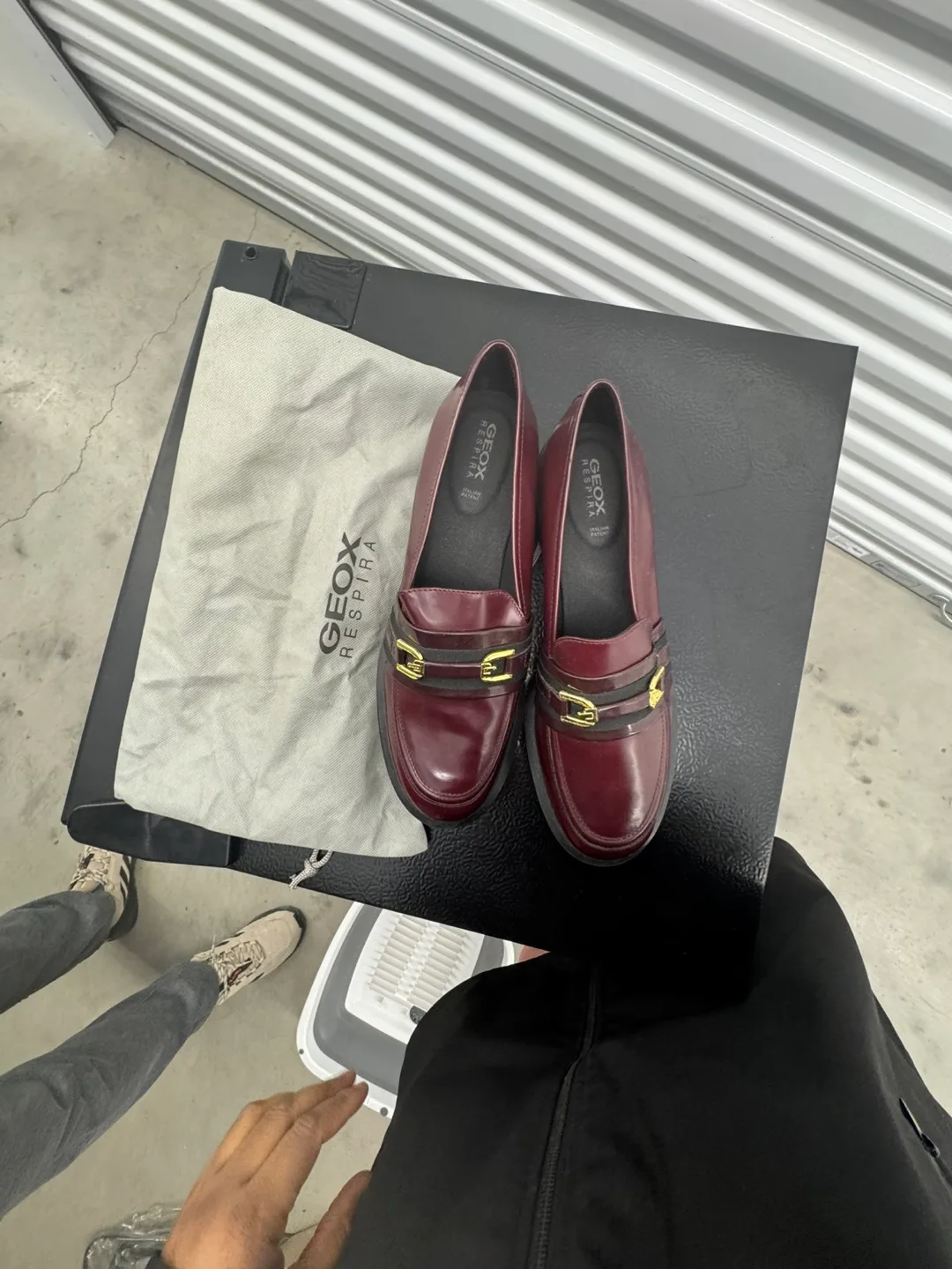 Brand New Women's Burgundy real Leather Loafers - GEOX Respira image indicator(4)