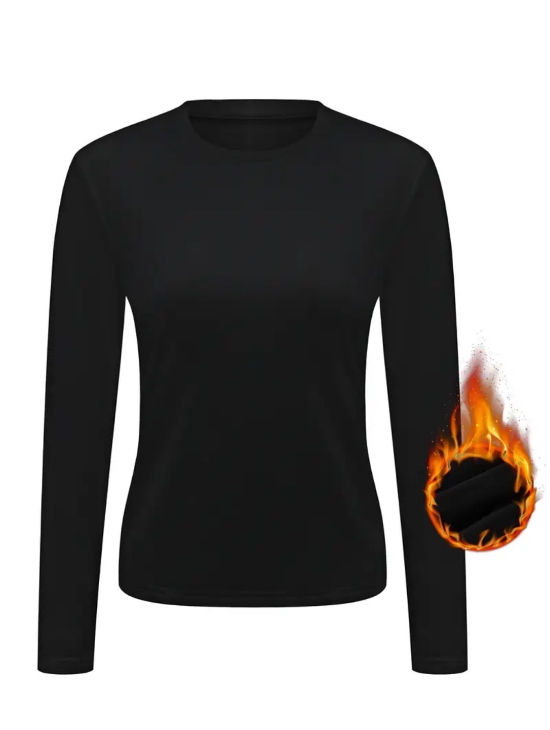 Women's Black Thermal Long Sleeve Shirt - photo 2