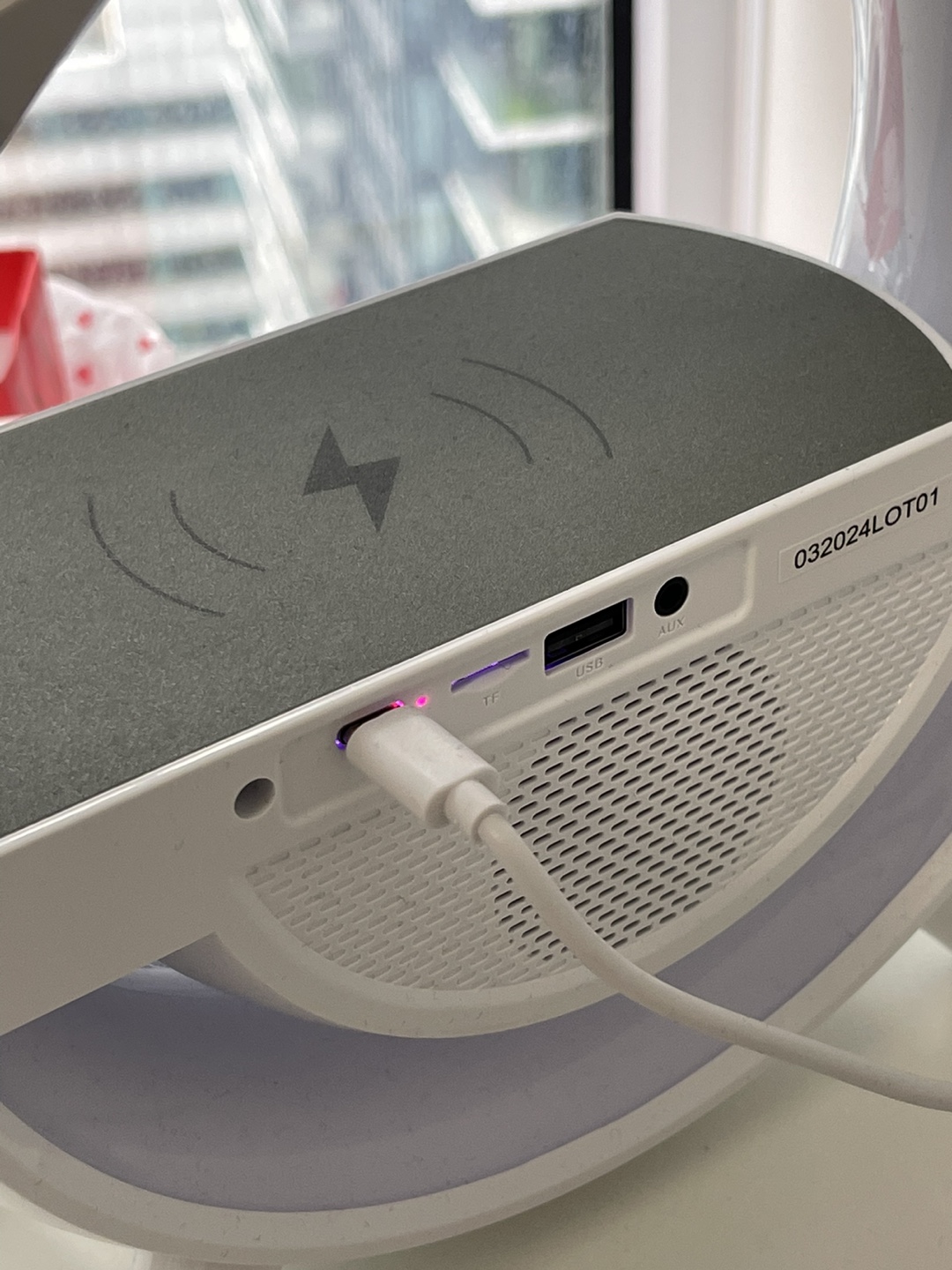 SonicVibes Bluetooth Speaker with LED Light and Wireless Charger - photo 3