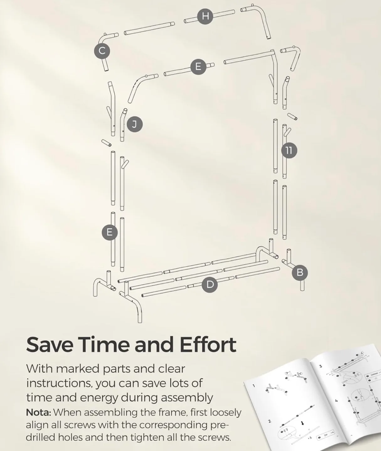 SONGMICS Double Garment Rack with Rolling Casters image indicator(8)