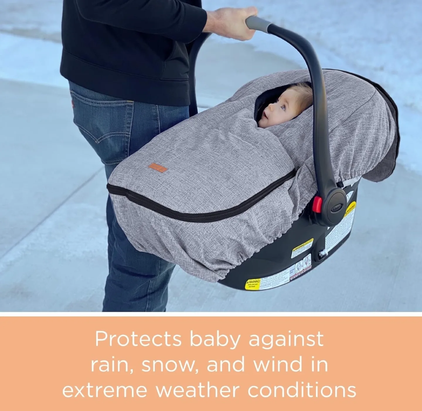 Baby Car Seat Cover - Keeps baby warm in cold weather image indicator(3)
