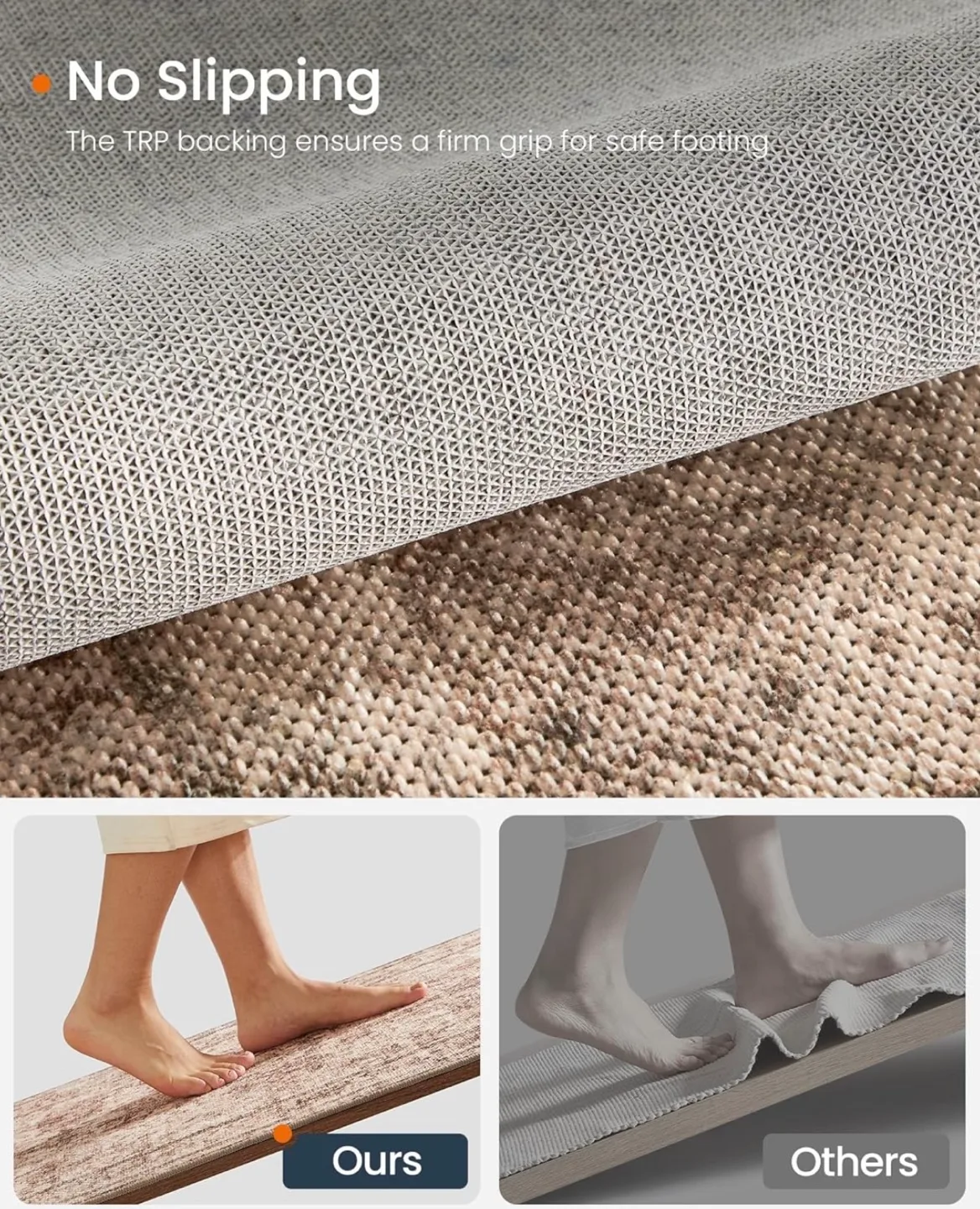 Machine Washable Area Rug - Beige and Brown - Non-Slip image indicator(3)