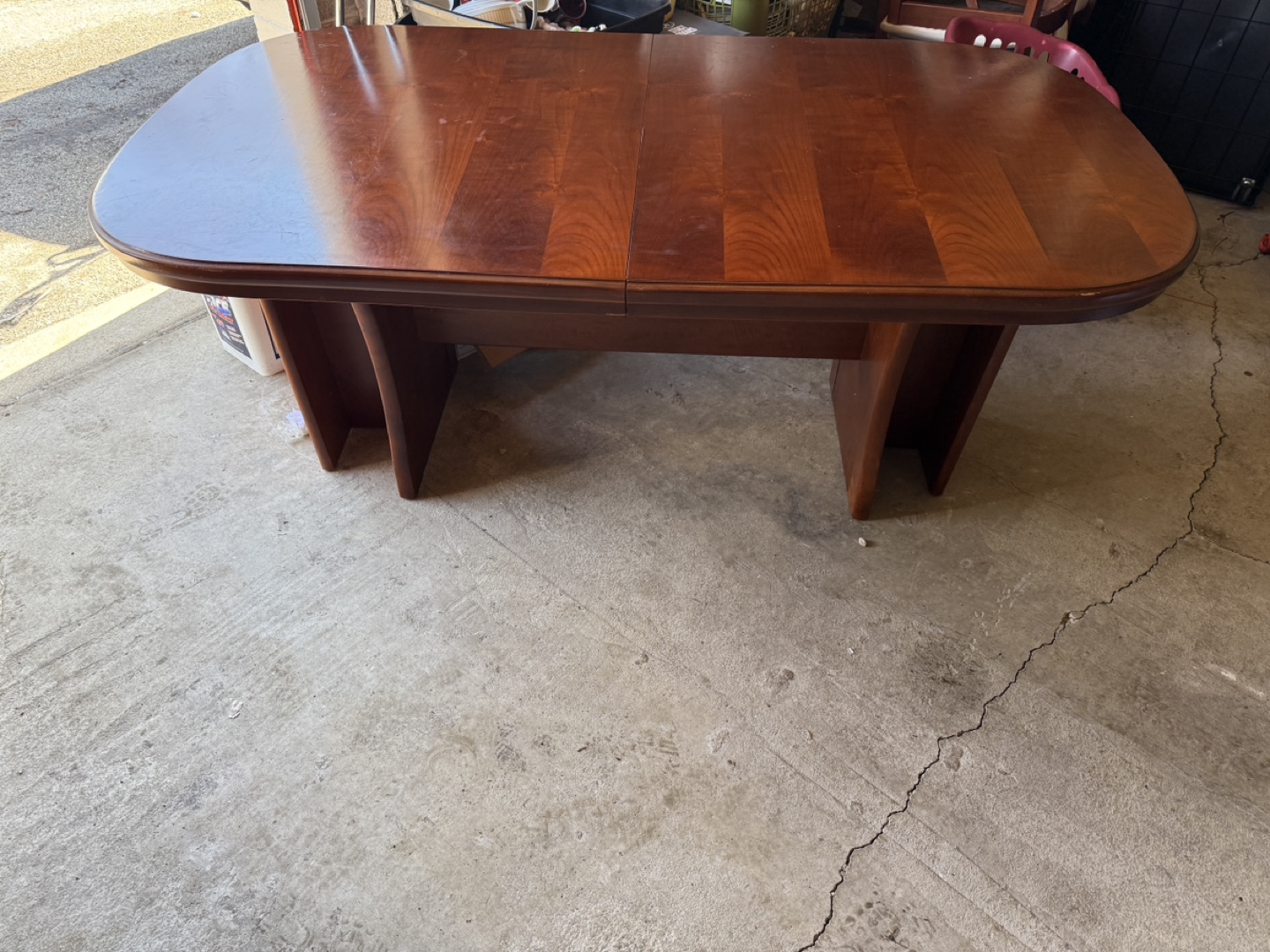 Oval Wood Dining Table with Leaf