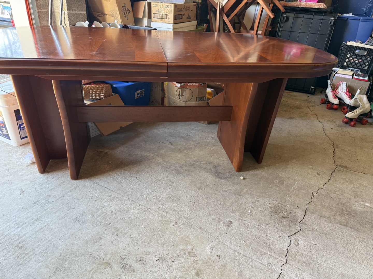 Oval Wood Dining Table with Leaf - photo 2