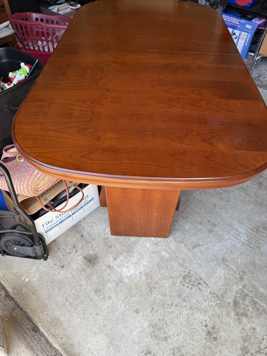 Oval Wood Dining Table with Leaf - photo 3