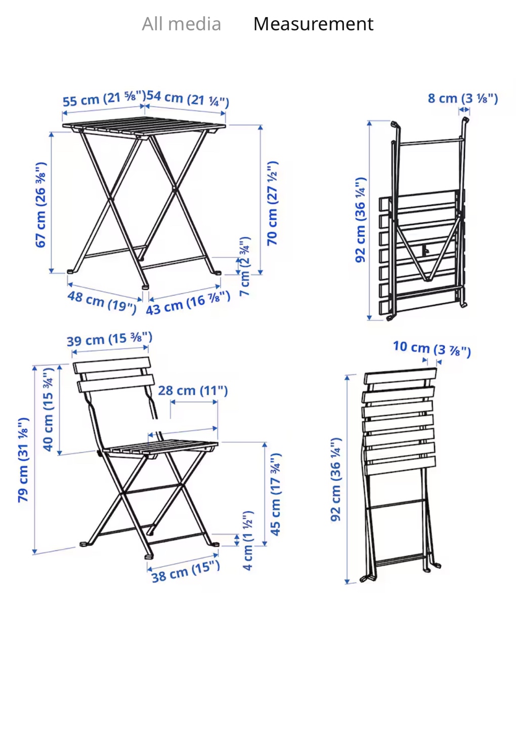 IKEA Outdoor Folding Table and Chair Set - photo 2