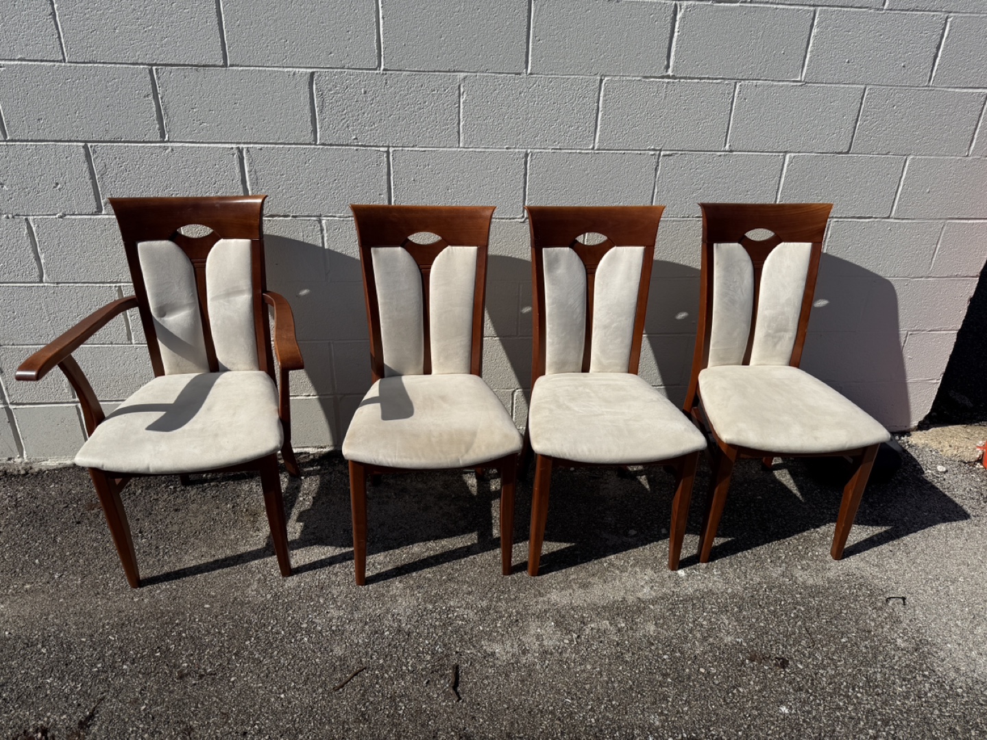 8 Dining Chairs - Wood and Upholstered Seats - photo 3