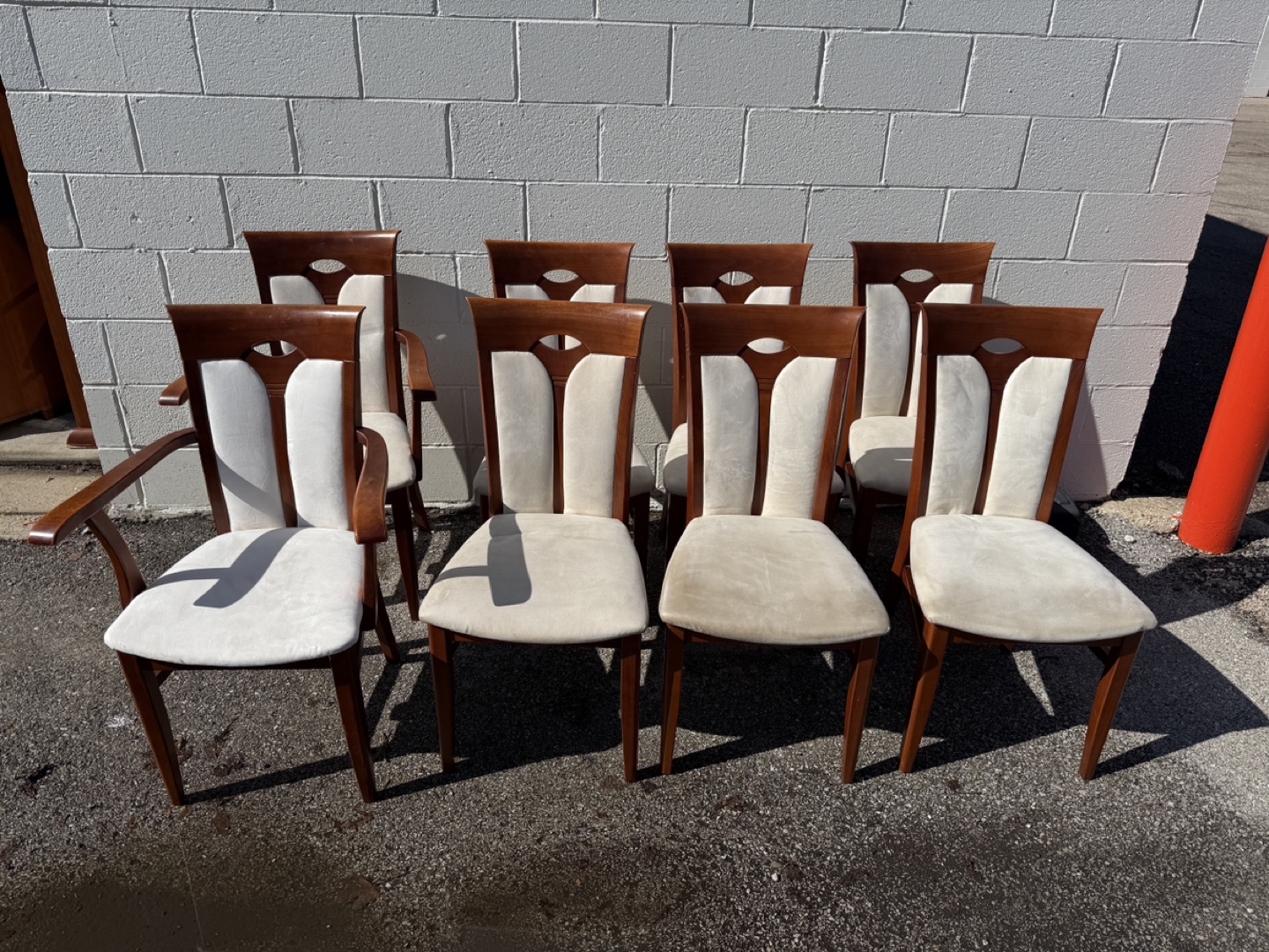 8 Dining Chairs - Wood and Upholstered Seats - photo 4