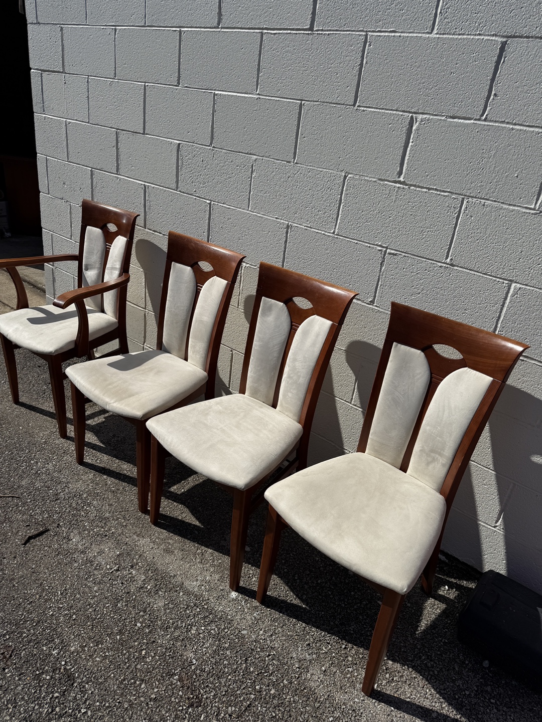 8 Dining Chairs - Wood and Upholstered Seats