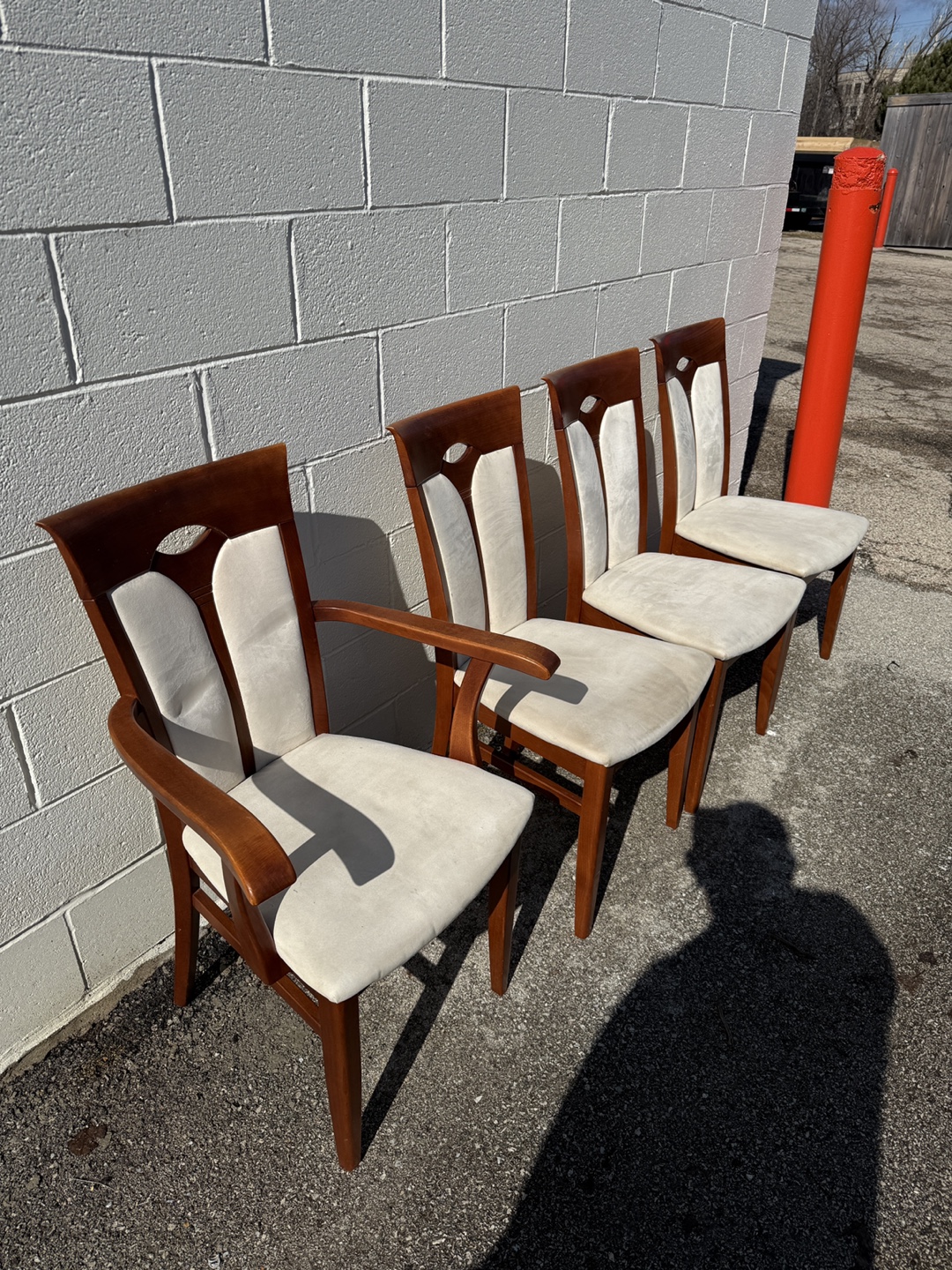8 Dining Chairs - Wood and Upholstered Seats - photo 2