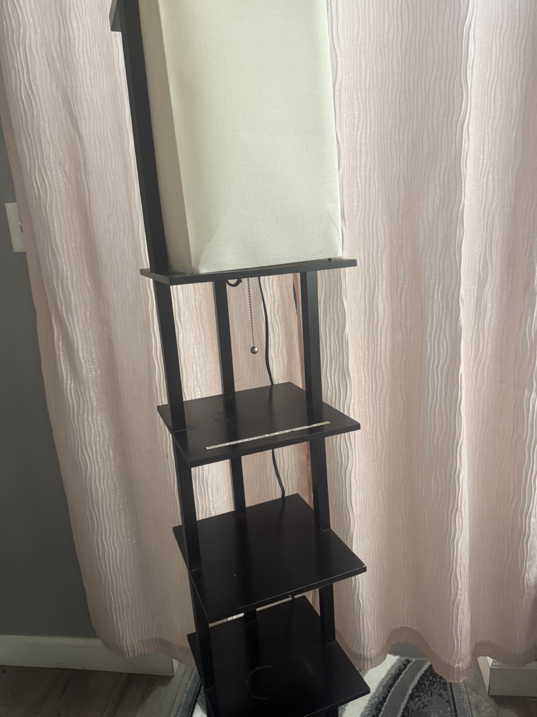 Black Floor Lamp with Shelves - photo 3