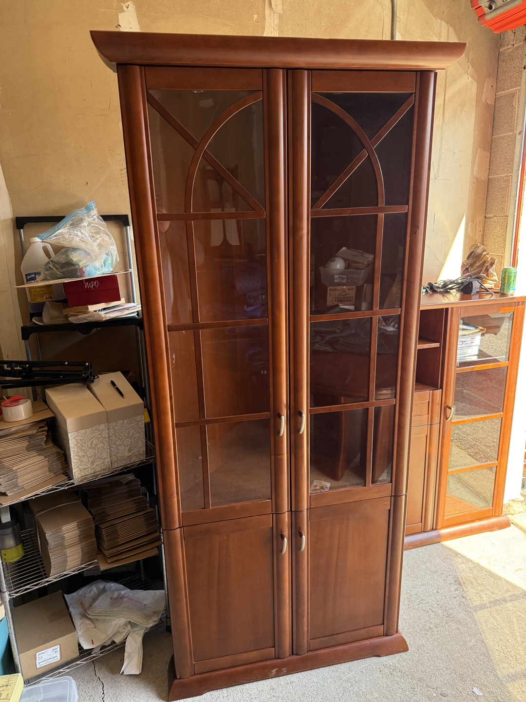 Corner Curio Cabinet with Glass Doors