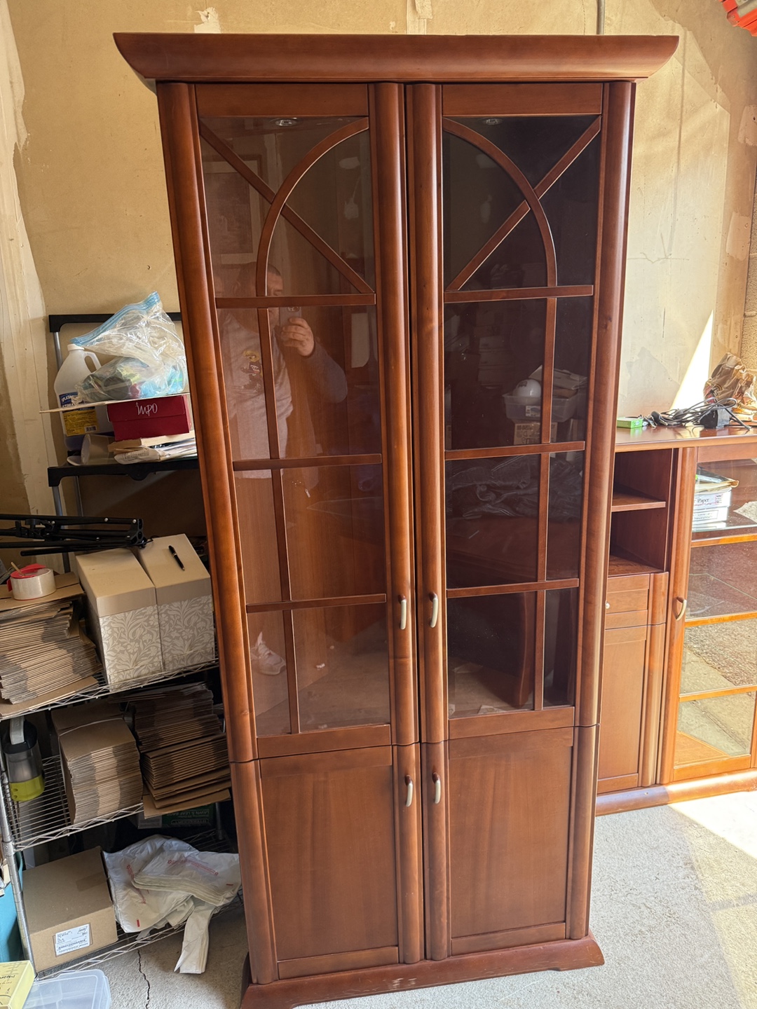 Corner Curio Cabinet with Glass Doors - photo 2