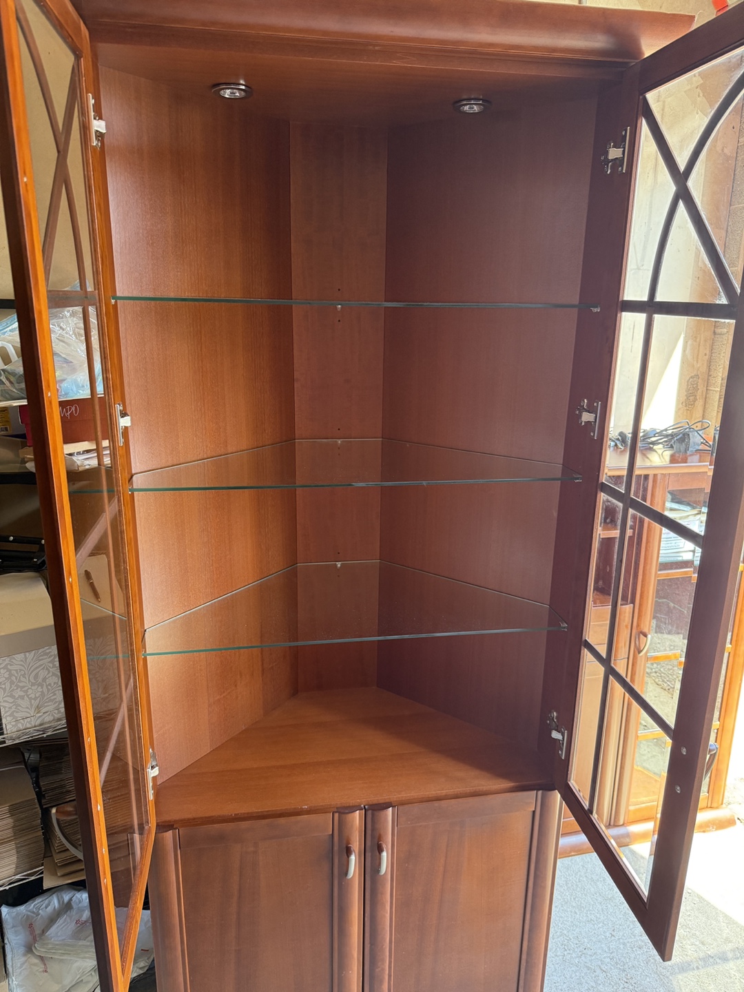 Corner Curio Cabinet with Glass Doors - photo 4