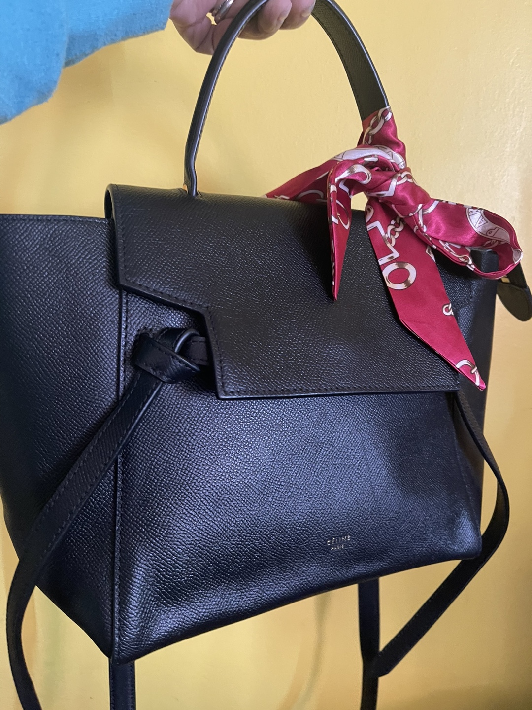 Celine Belt Bag in Black Grained Calfskin Leather - photo 2