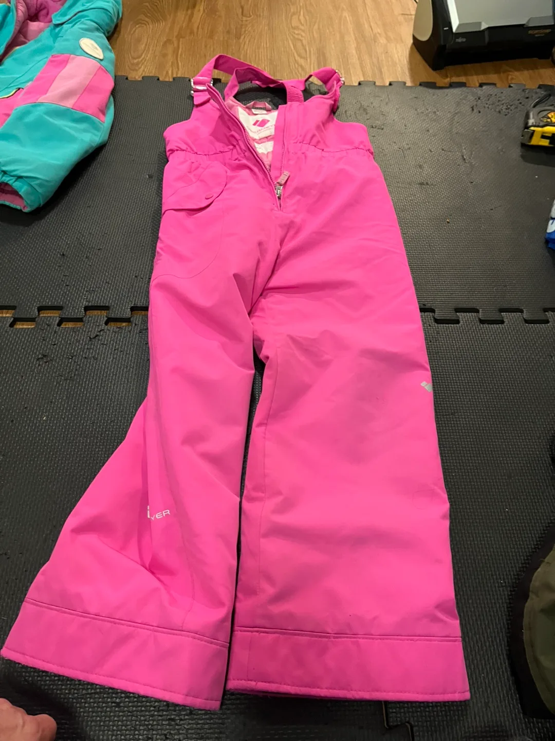 Obermeyer Girls' Pink and Teal Ski Suit - Size 7 image indicator(5)