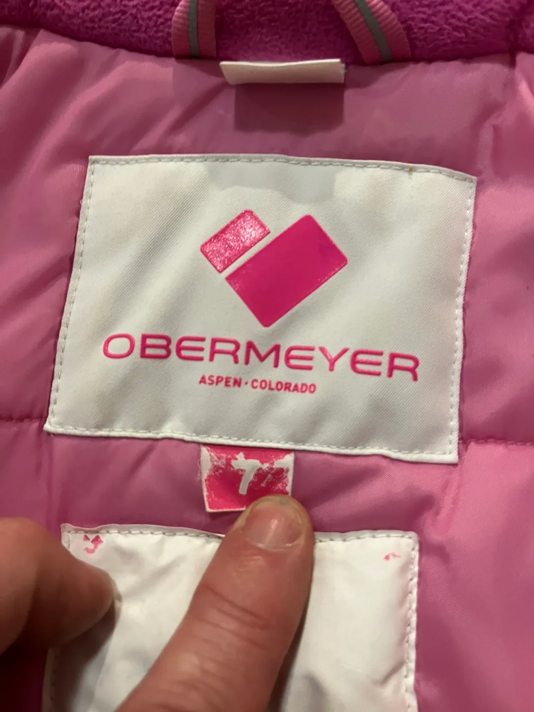 Obermeyer Girls' Pink and Teal Ski Suit - Size 7 image indicator(8)