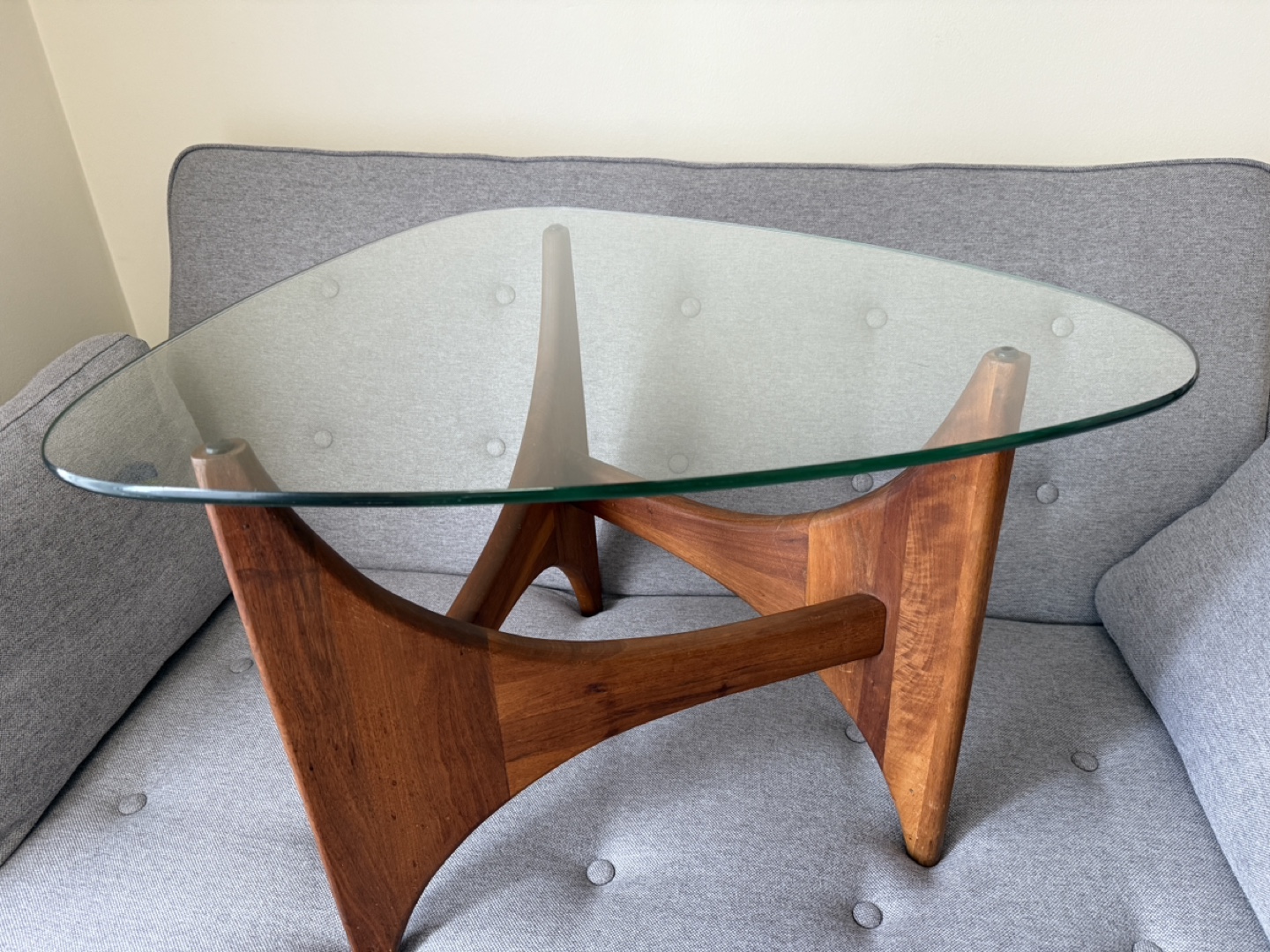 Mid Century Modern Glass Top Coffee Table - photo 2