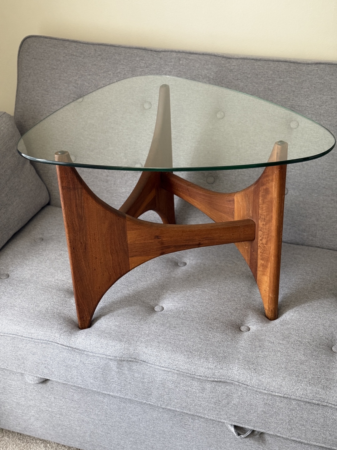 Mid Century Modern Glass Top Coffee Table