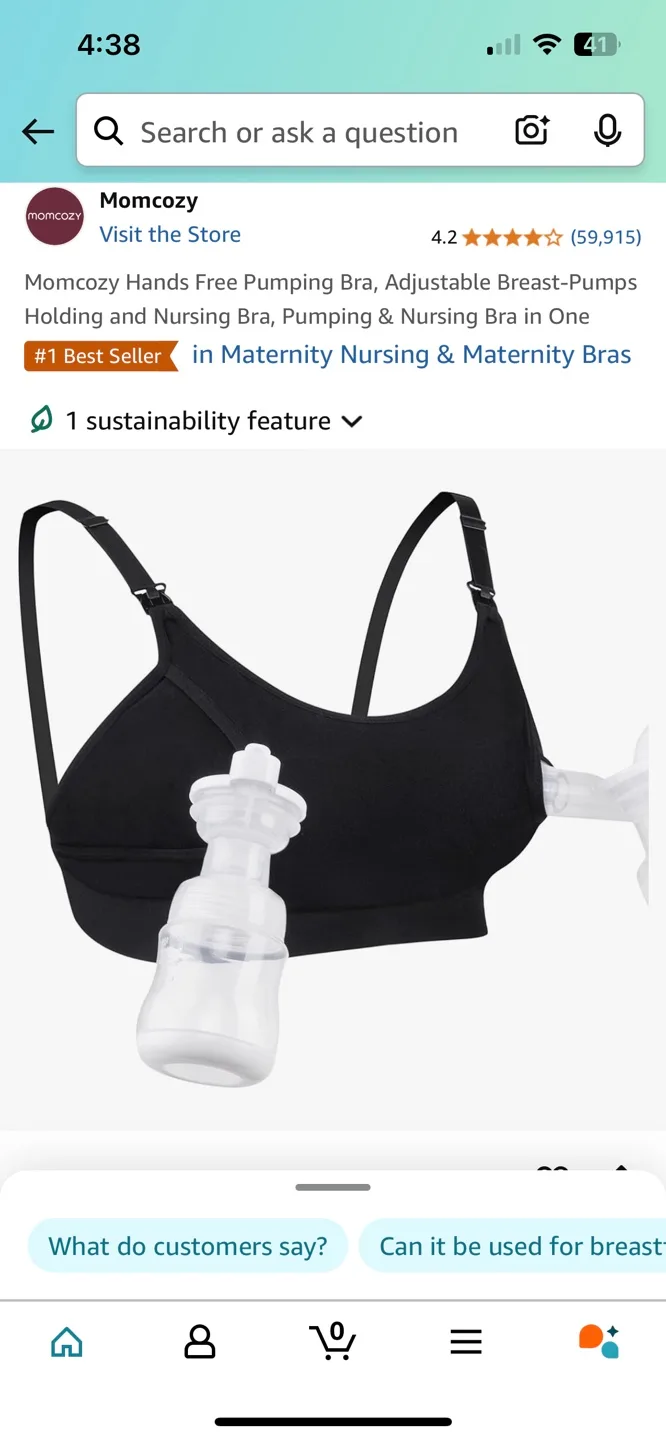 Momcozy Nursing Bra - Black - Size M image indicator(4)