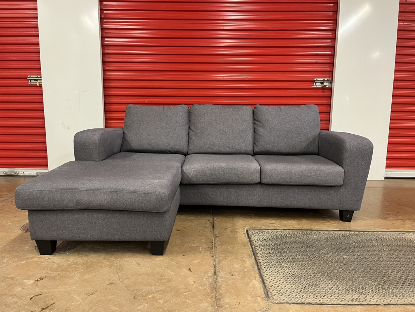Reversible Grey Sectional (Delivery Available)