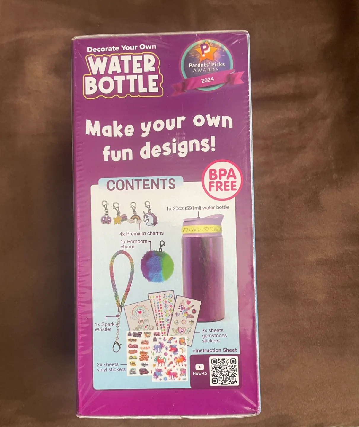 Purple Ladybug Decorate Your Own Water Bottle Unicorn Kit image indicator(2)