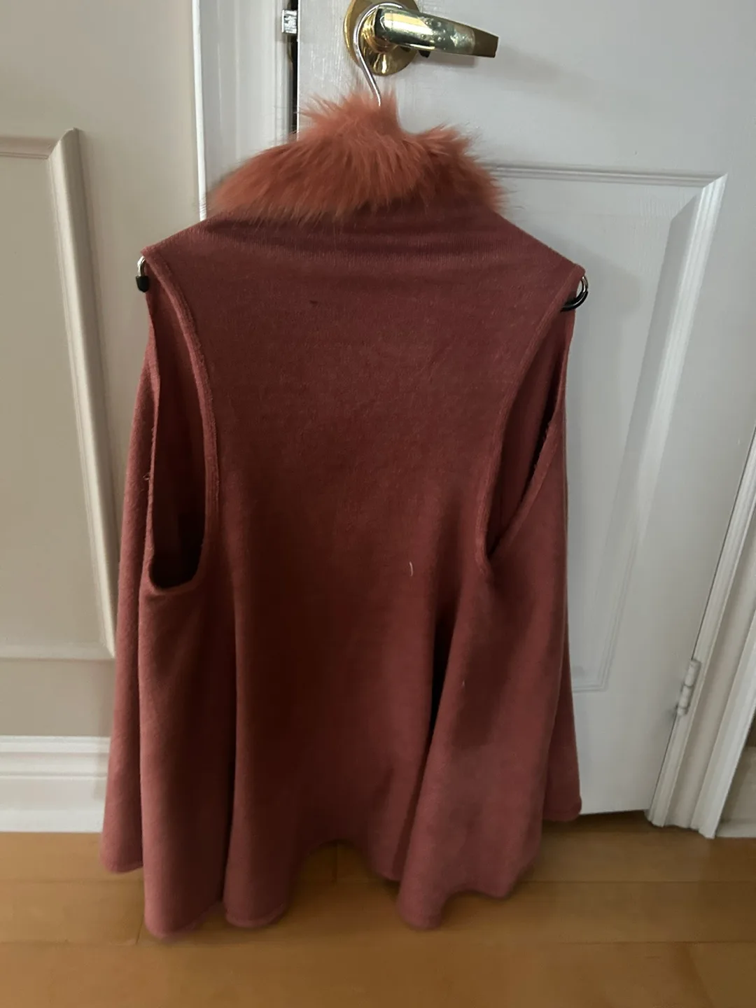 Knit Vest with Faux Fur Trim copper colour image indicator(2)