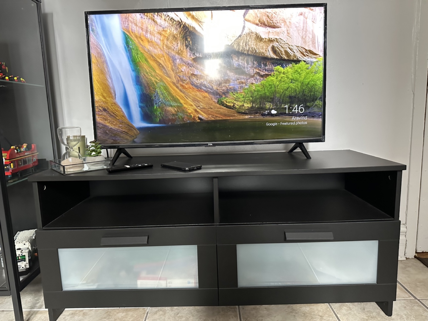 IKEA  Brimnes Black TV Stand with Two Drawers