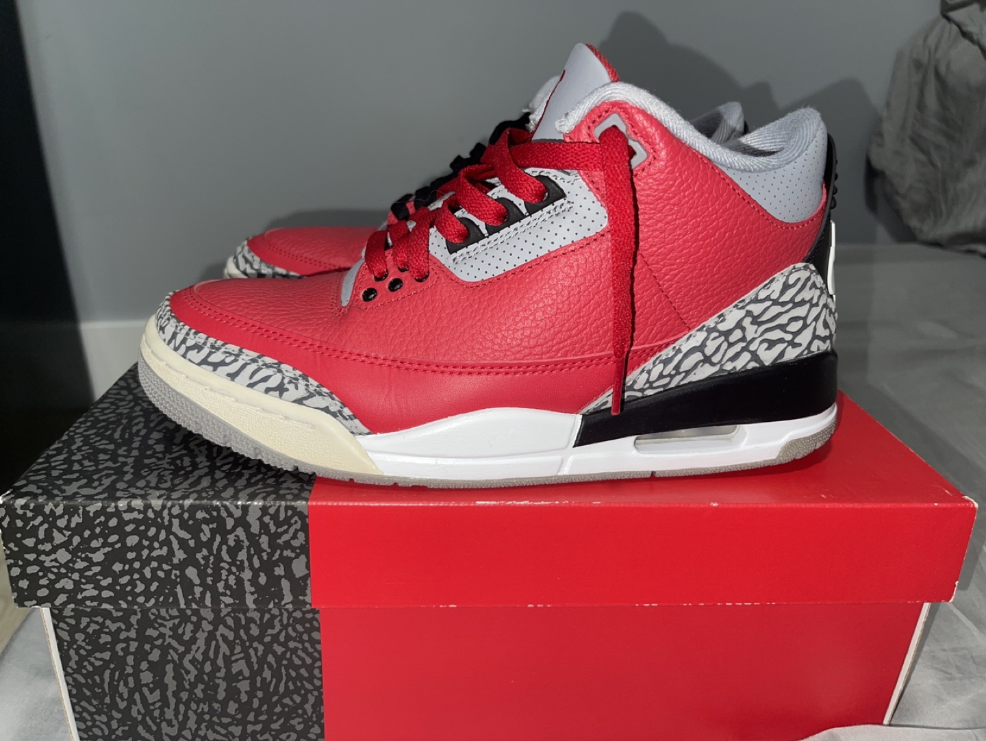 Air Jordan 3 Retro SE fire red cement grey Men's Shoes Size 8.5 - photo 2