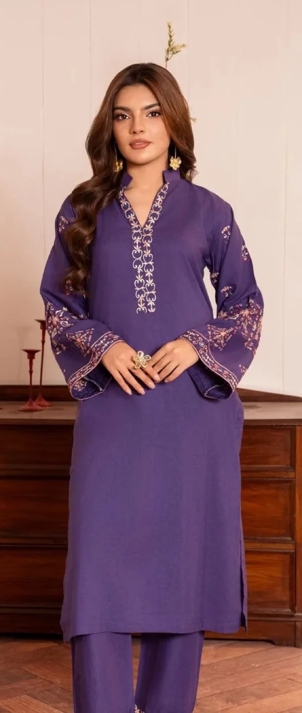 Brand new 2 Piece embroidered kurta set thumbnail