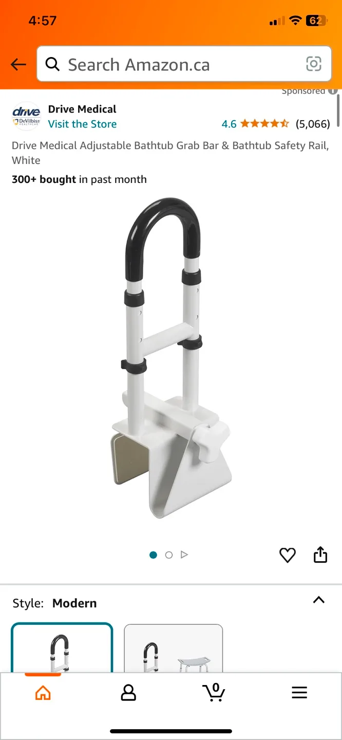 Drive Medical Adjustable Bathtub Grab Bar image indicator(5)